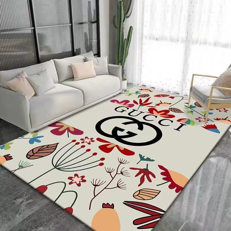 上品な水墨画風ラグ